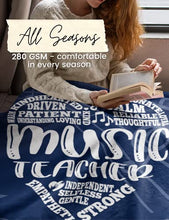 Load image into Gallery viewer, Music Teacher Appreciation Gifts Bed Flannel Fleece Plush Blankets, Thank You Presents for Women Friends, Retirement Leaving (50"x 65")