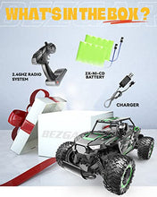 Load image into Gallery viewer, BEZGAR 18 Toy Grade 1:14 Scale Remote Control Car, 2WD High Speed 20 Km/h All Terrains Electric Toy Off Road RC Monster Vehicle Truck Crawler with Two Rechargeable Batteries for Boys Kids and Adults