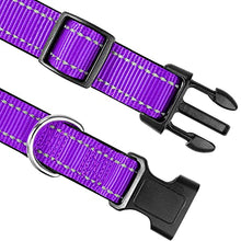 Load image into Gallery viewer, Joytale Reflective Dog Collar,Padded Breathable Soft Neoprene Nylon Pet Collar Adjustable for Large Dogs,L,Purple