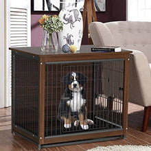 Load image into Gallery viewer, Bingopaw Wooden Dog Crate, Small Dog Cage End Table Pet Crate Furniture with Floor Tray 24inch