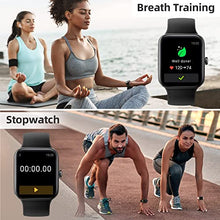 Load image into Gallery viewer, RIVERSONG Smart Watch, 5ATM Waterproof Sports Watch for Men Women with Heart Rate, Sleep Monitor, SpO2, 1.69 Inches Full Touch Screen Fitness Tracker Compatible with iPhone iOS Android iPhones Black