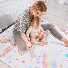Load image into Gallery viewer, WERNNSAI Unicorn Baby Milestone Blanket - 150 x 100cm Soft Fleece Photography Background Blanket Weekly Monthly Girls Infant Quilt Newborn Blanket