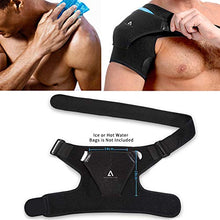 Load image into Gallery viewer, Anoopsyche Adjustable Shoulder Brace for Right and Left, Neoprene Rotator Cuff Support Compatible with Hot/Cold Pad, Dislocated AC Joint, Frozen Shoulder, Sprain, Soreness, Tendinitis