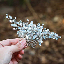 Load image into Gallery viewer, Handcess Bride Wedding Hair Combs Silver Crystal Headpiece Rhinestone Bridal Hair Accessories for Women and Girls