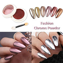 Load image into Gallery viewer, BISHENGYF 6 Box Rose Gold Chrome Nail Powder, Metallic Nail Art Pigment Powder Set, Shiny Nail Glitter Powder with Magic Mirror Effect for Nail Art Design Decoration.