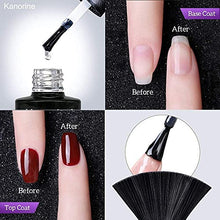 Load image into Gallery viewer, Kanorine UV LED Soak Off Gel Nail Polish Top Coat and Base Coat Set of 2 x 10ml Each(Base & No Wipe Top Coat)