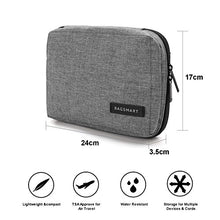 Load image into Gallery viewer, BAGSMART Electronics Accessories Organiser Bag, Portable Electronics Carrying Case Travel Small for Cables, Powerbank, Earphone, USB Sticks, SD Card (Grey)