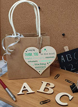 Load image into Gallery viewer, Handmade Wooden Hanging Heart Plaque Gift Very Big Thank You Teaching Assistant card alternative present from child funky wording