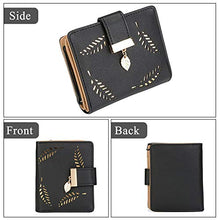 Load image into Gallery viewer, Ladies Purse Wallet, Womens Small Bifold Leather Purses Handbag with Cash/ID/Credit Card Holder Hollow Leaf, Ladies Vegan Coin Purses Wallet Money Bags with Zip Birthday Xmas Gifts for Women Girls