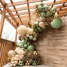 Load image into Gallery viewer, WINAROI Green Balloon Arch Garland Kit,108pcs Green Balloons ,Gold Balloons Coffee Balloons and Ivory White Balloons for Birthday Party, Baby Showers,Graduation Ceremony and Wedding