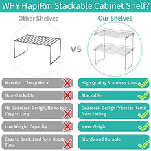 Load image into Gallery viewer, HapiRm Kitchen Cupboard Organiser Shelf Organiser Kitchen Storage, Stackable Plate Organiser for Kitchen Cupboard, Kitchen Storage Rack for Countertops, Pantry, Food and Utensils, Steel 2 Pack