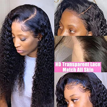 Load image into Gallery viewer, Wigs 13×4 Deep Wave Frontal Wig Curly Full Lace Front Human Hair Wigs Bob for Black Women 30 Inch Hd Transparent Water Wave Lace Front Wig Wig