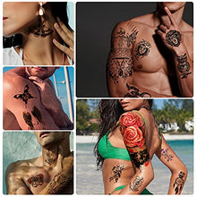 Load image into Gallery viewer, 56 Sheets Eagle Crowns Animals Skeleton Totem Temporary Waterproof Tattoos for Adults Men Half Arm Sleeve Shoulder Fake Tattoos Stickers for Teens Body Forearm(11&45)