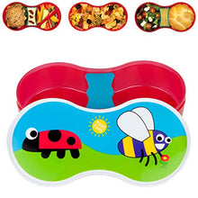 Load image into Gallery viewer, TUM TUM Kids Lunch Box with Dipping Pot Separator, Childrens Healthy Lunchbox - Bugs