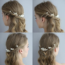 Load image into Gallery viewer, Bridal Pearl Hair Comb,Light Rose Gold Wedding Pearl Hair Accessories for Bride Bridesmaid,Handmade Pearl Hair Slides for Women