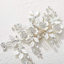 Load image into Gallery viewer, SWEETV Wedding Hair Comb Rhinestone Bridal Hair Clip-Handmade Wedding Hair Accessories for Brides and Bridesmaid,Silver