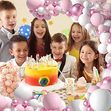 Load image into Gallery viewer, LAISWEE 107Pcs Balloons Arch Kit Party Balloons, Pink, with 200 Pcs Feathers, Ideal for Birthday Party Wedding Decorations