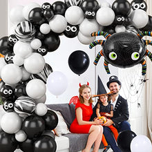 Load image into Gallery viewer, Halloween Balloons Arch Garland Kit Halloween Decorations 105pcs Black White Halloween Party Balloons Decoration for Indoor Outdoor Spider Foil Balloons Agate Latex Balloons Kids Party Supplies Set
