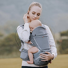 Load image into Gallery viewer, Bebamour Baby Carrier Newborn to Toddler, 6 in 1 Baby Carrier for 0-36 Months, 100% Cotton, Foldable Baby Hipseat Attached 3pcs Baby Drool Bibs (Black)