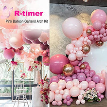 Load image into Gallery viewer, R-timer 130 PCS Rose and Pink Balloon Garland Arch Kit, Latex Balloons Rose Gold Butterfly Stickers Wall Decor for Wedding Party Birthday Bridal Shower Baby Shower Girl Boy Decoration