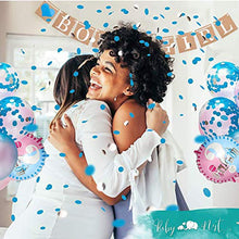 Load image into Gallery viewer, 120pcs Baby Gender Reveal Party Decoration Supplies with Boy or Girl Gender Reveal Balloon Banner Decoration,Foil Balloons and Confetti Balloons,Cupcake Toppers,Photo Booth Props with Stickers