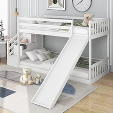 Load image into Gallery viewer, Bunk Bed with Stairs and Slide, 2021 New Solid Pine Wood Frame, Children Bed with 2 Drawers in the Steps, Suitable for Any Room, 90x190cm, White【UK Fast Delivery】