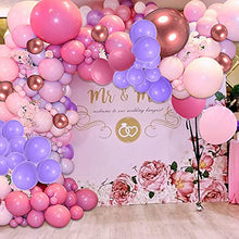 Load image into Gallery viewer, Pink Balloon Arch Kit, AivaToba Garland Kit RoseGold Balloon Arch Pink Party Decorations Purple Latex Balloons for Girls/Boys Birthday Party Baby Shower Wedding Decorations Girl Gender Reveal