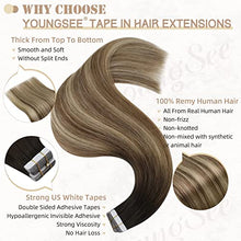 Load image into Gallery viewer, Tape in Hair Extensions Human Hair Brown to Medium Brown Mix Blonde 12inch 100% Real Remy Human Hair Extensions Tape in Extensions Human Hair 20 Pcs/30g