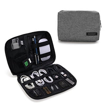 Load image into Gallery viewer, BAGSMART Electronics Accessories Organiser Bag, Portable Electronics Carrying Case Travel Small for Cables, Powerbank, Earphone, USB Sticks, SD Card (Grey)
