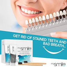 Load image into Gallery viewer, Day & Night Teeth Whitening Kit - with 60ml Each Aloe Vera Toothpaste, Activated Charcoal Toothpaste & 2 Bamboo Toothbrushes for Fresh Breath & White Teeth - Vegan, Peroxide Free & Enamel Safe