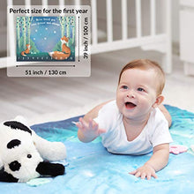 Load image into Gallery viewer, Baby Milestone Blanket | Monthly Photo Mat for Boy or Girl, Unisex | Personalised Baby Shower Present for New Mums | Age Mat | Fox, Woodland & Star Theme | Soft & Thick | Includes Coloured Frames