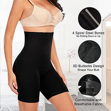 Load image into Gallery viewer, Shapewear Shorts for Women Tummy Control Body Shaper Shorts Seamless Tummy Control Pants Knickers High Waisted Shaping Underwear Thigh Slimmer (Black-Smooth, S)