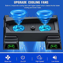 Load image into Gallery viewer, PS5 Cooling Stand for Playstation 5 Console, PS5 Vertical Stand and Dual Controller Chargers, PS5 Accessories Holder with 13 Game Storage for PS5 Console/ PS5 Digital Edition/Ultra HD