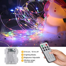Load image into Gallery viewer, 2 Packs Fairy Lights Battery Powered, 5M 50 Led Silver Wire Warm White & Multi-Colour Battery Operated Twinkle String Lights with Timer Remote Control for Outdoor, Christmas, Wedding, Indoor, Bedroom
