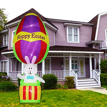 Load image into Gallery viewer, EBANKU 8.8 Ft Easter Inflatables Outdoor Decorations, Hot Air Balloon Bunny Happy Easter Egg Outdoor Indoor Holiday Decorations Bunny Blow Up Inflatables for Yard Lawn