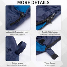 Load image into Gallery viewer, Outsunny Single Mummy Sleeping Bag Envelope Sleeping Bag 3 Season for Adults Warm Lightweight for Camping Hiking Outdoor, Blue, 210 x 75 x 5 cm