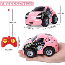Load image into Gallery viewer, Pink Remote Control Car Girls Mini RC Car Toys for 2 3 4-6 Year Olds Kids My First Remote Control Cars with Light for Baby Birthday Gifts