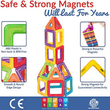 Load image into Gallery viewer, Limmys Magnetic Building Blocks – Unique Magnetic Tiles Construction Toys for Boys and Girls – STEM Educational Toy – Includes 74 Pieces and an Idea Booklet – Magnets for Kids with Magnetic shapes