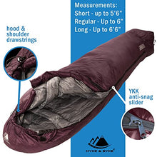 Load image into Gallery viewer, Hyke & Byke Katahdin 0C -10C -15C 625 Fill Power Hydrophobic Sleeping Bag with Advanced Synthetic - Ultra Lightweight 4 Season Men and Women Mummy Bag Designed for Backpacking