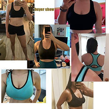 Load image into Gallery viewer, ANGOOL Women's Sports Bra Padded Mid Impact Racerback Comfy Yoga Workout Bra Black