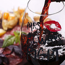Load image into Gallery viewer, Mr. Right and Mrs. Always Right Wine Glasses Set, Stemless Wine Glass Gifts, Wedding Gift for Couple, Anniversary Presents, for Bride and Groom