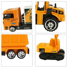 Load image into Gallery viewer, jenilily Construction Toy Vehicle Cars Model Trucks, Transporter Truck Mini Excavator Digger Dumper Tractor for Kids boys Age 3+ (yellow)