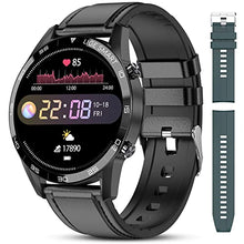 Load image into Gallery viewer, LIGE Smart Watch Make Answer Call, Voice Chat Fitness Tracker with Smart Notifications Heart Rate Monitor, Waterproof Smartwatch for Men Compatible with Android iOS Phones, Black Leather