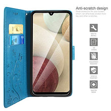 Load image into Gallery viewer, AROYI Case Compatible with Samsung Galaxy A12/M12 Case and Screen Protector,Wallet Case PU Leather with Card Slots Folding Stand Magnetic Scratchproof Protect Flip Cover for Samsung Galaxy A12,blue