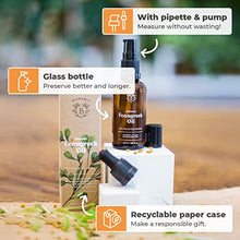 Load image into Gallery viewer, ORGANIC FENUGREEK OIL | Fenugreek Seed Oily Macerate made with Sunflower Oil | 100% Pure & Natural | Body, Chest, Buttocks, Hair, Nails | Vegan & Cruelty Free | Glass Bottle + Pipette + Pump (50ml)