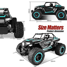 Load image into Gallery viewer, BEZGAR 18 Cyan Toy Grade 1:14 Scale Remote Control Car, 2WD High Speed 20 Km/h All Terrains Electric Toy Off Road RC Vehicle Truck Crawler with Two Rechargeable Batteries for Boys Kids and Adults