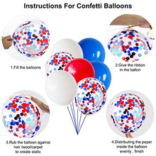 Load image into Gallery viewer, 50PCS Red White Blue Balloons,Latex Confetti Balloons for Queen's Platinum Jubilee Party Union Jack Celebration Graduation Anniversary Men Women Birthday Party,Baby Shower,Wedding Decorations