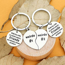 Load image into Gallery viewer, 2PCs Weirdo 1 and Weirdo 2 Keyring Friendship Gifts Best Friends Gifts for 2 Keychain Set Gifts for Friends Long Distance Gifts BFF Jewellery (2PCs Weirdo #1#2 Style1)