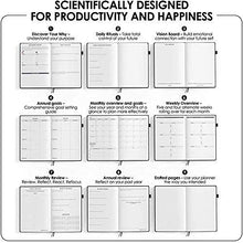 Load image into Gallery viewer, Wordsworth Undated Planner 2022-2023 - Weekly, Monthly, Yearly Planning, Organizer Notebook; Increase Productivity, Time Manage - Gratitude Journal; Hit Your Goals - Thick Paper (120GSM) A5, Orange