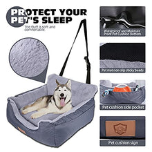 Load image into Gallery viewer, Masthome Dog Car Seat, Pet Booster Car Seat Bed for Dogs and Cats with Safety Belts & Storage Pockets, Large Dog Bed for Car Traveling, Portable & Washable - Grey